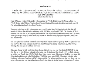 Thông báo 2875/TB-BNN-BCĐ Dự án chống ngập úng khu vực thành phố Hồ Chí Minh