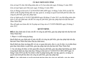 Quyết định 13/2012/QĐ-UBND quy định mức chi công tác phổ biến giáo dục pháp luật