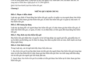 Luật Bảo hiểm tiền gửi 2012