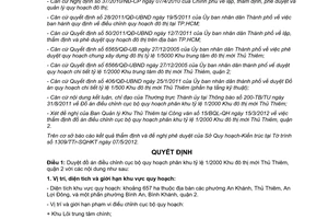 Quyết định 3165/QĐ-UBND 2012 phê duyệt đồ án điều chỉnh cục bộ quy hoạch