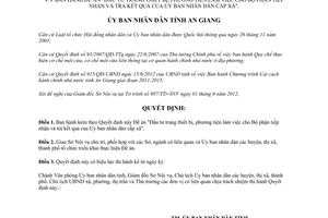 Quyết định 949/QĐ-UBND 2012 Đầu tư trang thiết bị Bộ phận tiếp nhận trả kết quả An Giang