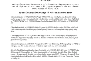 Quyết định 1452/QĐ-BNN-KH năm 2012 điều tra thực trạng tổ chức sản xuất