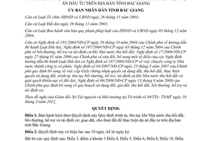 Quyết định 177/2012/QĐ-UBND Quy định trình tự thủ tục khi Nhà nước thu hồi đất