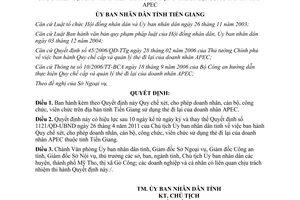 Quyết định 14/2012/QĐ-UBND Quy chế xét sử dụng thẻ đi lại của doanh nhân APEC