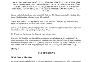 Thông tư 101/2012/TT-BTC quy định tài chính đối với doanh nghiệp bảo hiểm