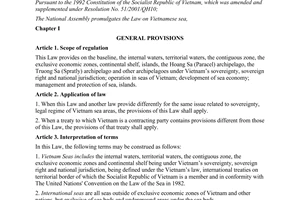 Law No. 18/2012/QH13 on Vietnamese sea