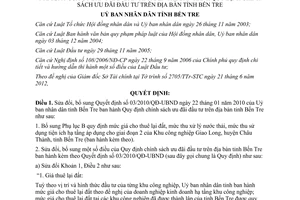 Quyết định 16/2012/QĐ-UBND sửa đổi Quyết định 03/2010/QĐ-UBND Quy định chính sác
