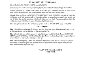 Quyết định 24/2012/QĐ-UBND cơ cấu tổ chức Sở Giáo dục và Đào tạo tỉnh Lào Cai
