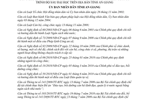 Quyết định 12/2012/QĐ-UBND Quy định chế độ trợ cấp đào tạo bồi dưỡng cán bộ