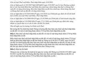 Thông tư 103/2012/TT-BTC hướng dẫn thực hiện mức thuế suất thuế nhập khẩu ưu đãi