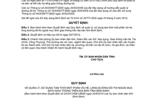 Quyết định 20/2012/QĐ-UBND Quy định quản lý sử dụng tạm thời một phần vỉa hè