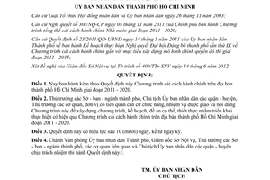 Quyết định 25/2012/QĐ-UBND Chương trình cải cách hành chính