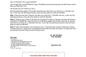 Thông tư 25/2012/TT-BNNPTNT Danh mục thuốc thú y chế phẩm sinh học