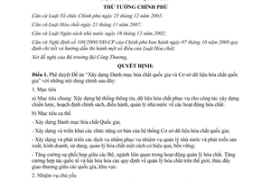 Quyết định 768/QĐ-TTg năm 2012 phê duyệt Đề án Xây dựng Danh mục hóa chất