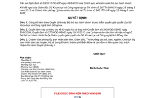 Quyết định 1670/QĐ-UBND năm 2012 công bố thủ tục hành chính