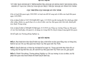 Quyết định 189/QĐ-HQTN năm 2012 về Quy trình kiểm tra hải quan bằng máy soi hàng