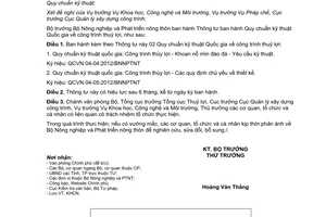 Thông tư 27/2012/TT-BNNPTNT ban hành Quy chuẩn kỹ thuật Quốc gia công trình