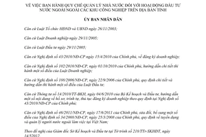 Quyết định 21/2012/QĐ-UBND Quy chế quản lý nhà nước đối với hoạt động đầu tư