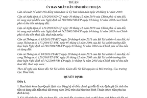 Quyết định 24/2012/QĐ-UBND Bảng hệ số điều chỉnh giá đất để xác định tính thu