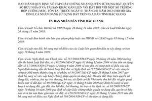 Quyết định 191/2012/QĐ-UBND cấp GCN quyền sử dụng đất sở hữu nhà ở Bắc Giang