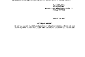 Thông báo 61/2016/TB-LPQT hiệu lực Hiệp định khung hợp tác Việt Nam Liên minh Châu Âu quốc gia thành viên 2016