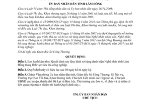 Quyết định 25/2012/QĐ-UBND xét tặng danh hiệu Nghệ nhân tỉnh Lâm Đồng