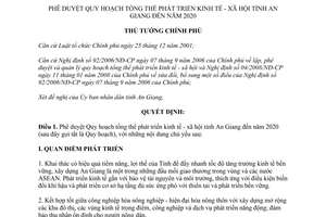 Quyết định 801/QĐ-TTg năm 2012 phê duyệt Quy hoạch tổng thể phát triển kinh tế