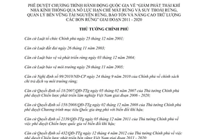 Quyết định 799/QĐ-TTg năm 2012 phê duyệt Chương trình hành động quốc gia