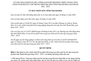 Quyết định 2009/2012/QĐ-UBND hỗ trợ phát triển trang trại nuôi bò sữa tập trung Thanh Hóa