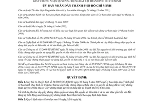 Quyết định 26/2012/QĐ-UBND bãi bỏ Quyết định 54/2007/QĐ-UBND Quy định trình tự