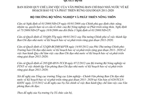 Quyết định 1530/QĐ-BNN-TCCB 2012 Quy chế làm việc Ban Chỉ đạo bảo vệ phát triển rừng 2011-2020