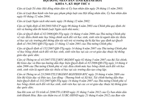 Nghị quyết 17/2012/NQ-HĐND chế độ học bổng khen thưởng học sinh sinh viên Khánh Hòa