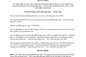 Quyết định 17/2012/QĐ-UBND phê duyệt Quy hoạch thăm dò khai thác sử dụng tài
