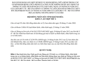 Nghị quyết 19/2012/NQ-HĐND Bảng giá dịch vụ khám chữa bệnh trong cơ sở khám