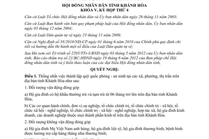 Nghị quyết 09/2012/NQ-HĐND thành lập quỹ quốc phòng an ninh xã phường thị trấn Khánh Hòa