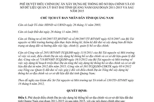 Quyết định 2147/QĐ-UBND 2012 Xây dựng hệ thống hồ sơ địa chính dữ liệu đất đai Quảng Nam
