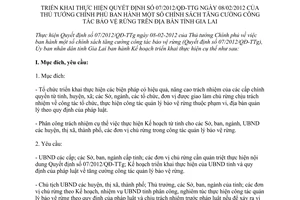 Kế hoạch 1998/KH-UBND 2012 chính sách tăng cường công tác bảo vệ rừng Gia Lai