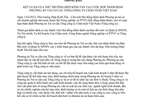 Thông báo 3117/TB-BNN-ĐMDN kết luận Thứ trưởng Diệp Kỉnh Tần