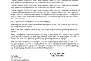 Thông tư 25/2012/TT-BGDĐT Điều lệ Hội thi giáo viên dạy giỏi trung cấp