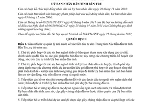 Quyết định 17/2012/QĐ-UBND giao nhiệm vụ quản lý nhà nước về xúc tiến đầu tư