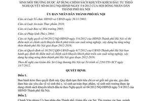 Quyết định 3410/QĐ-UBND năm 2012 Quy định tạm thời tiêu chí cơ sở giết mổ