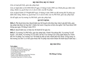 Quyết định 2216/QĐ-BTP năm 2012 triển khai Luật phổ biến giáo dục pháp luật