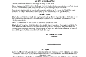 Quyết định 24/2012/QĐ-UBND Quy định quản lý tổ chức thực hiện chính sách hỗ