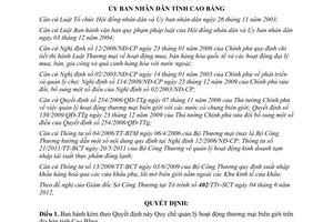 Quyết định 05/2012/QĐ-UBND quản lý hoạt động thương mại biên giới Cao Bằng