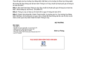 Thông tư 28/2012/TT-BGTVT Quy chuẩn kỹ thuật quốc gia trang bị an toàn tàu biển