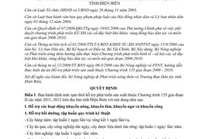 Quyết định 19/2012/QĐ-UBND hỗ trợ phát triển sản xuất Điện Biên