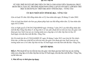 Quyết định 23/2012/QĐ-UBND phê duyệt hỗ trợ trợ tiền ăn trưa cho giáo viên