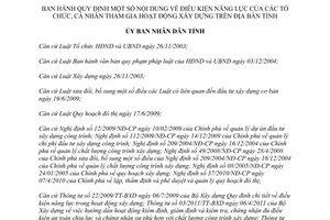 Quyết định 39/2012/QĐ-UBND Quy định điều kiện năng lực của tổ chức cá nhân