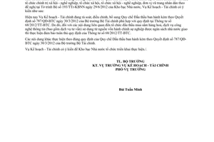 Công văn 9018/BTC-KHTC thực hiện Thông tư 68/2012/TT-BTC