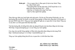 Công văn 920/TCLN-KHTC xây dựng kế hoạch và dự toán ngân sách nhà nước năm 2013